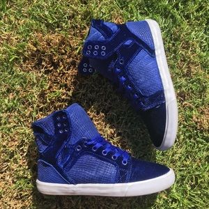 SOLD Blue Velvet Supra Skytop Sneaker